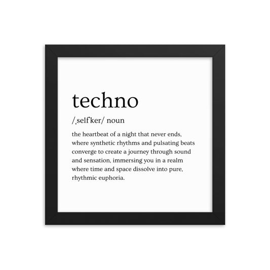 Techno Definition Framed poster