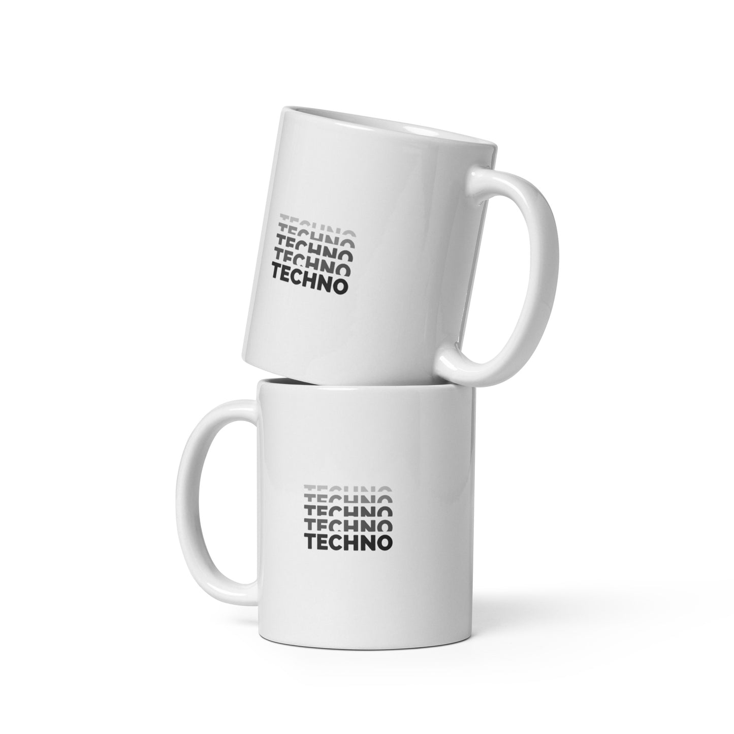 Techno Layers White glossy mug