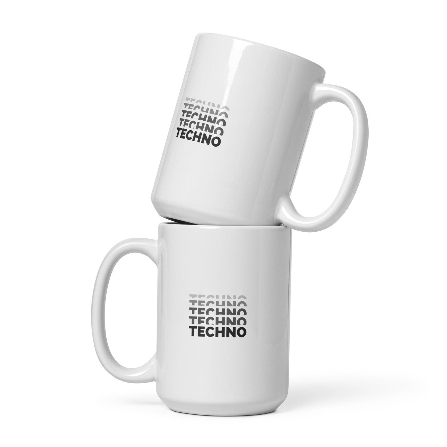 Techno Layers White glossy mug